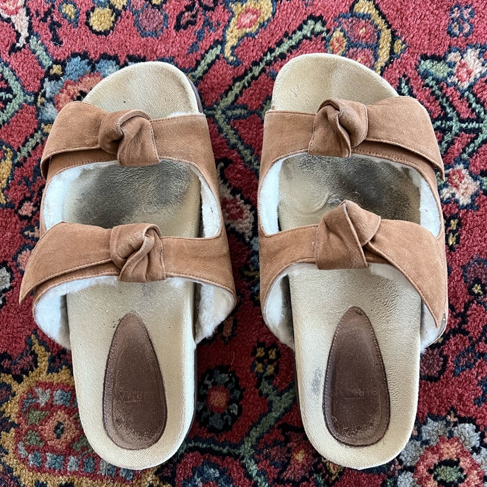 Alexandre Birman Clarita Slide in Brown with Shearling size 39 (US 8.5)